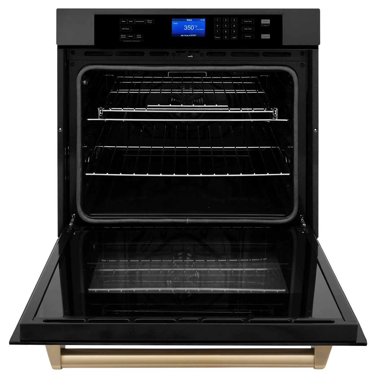 ZLINE 30" Autograph Edition Single Wall Oven with Self Clean and True Convection in Black Stainless Steel and Champagne Bronze (AWSZ-30-BS-CB)