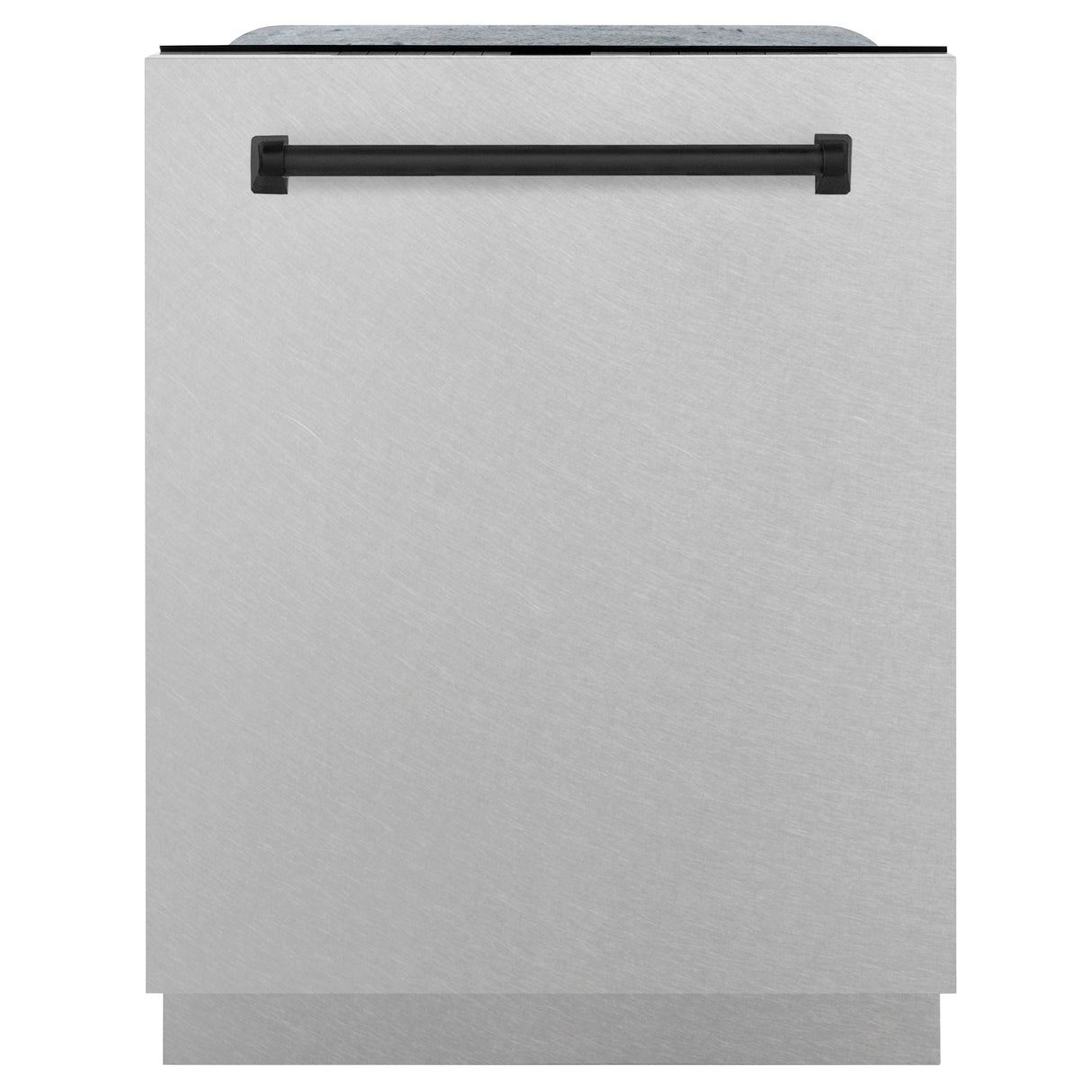 ZLINE Autograph Edition 24" 3rd Rack Top Control Built-In Tall Tub Dishwasher in Fingerprint Resistant Stainless Steel with Matte Black Handle, 45dBa (DWMTZ-SN-24-MB)