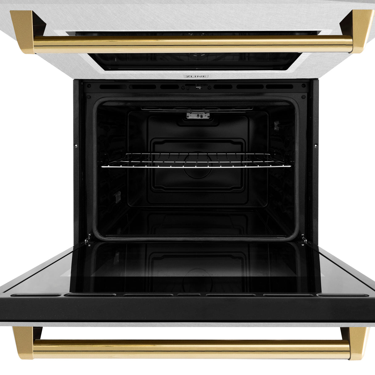 ZLINE 30" Autograph Edition Double Wall Oven with Self Clean and True Convection in Fingerprint Resistant Stainless Steel and Gold (AWDSZ-30-G)