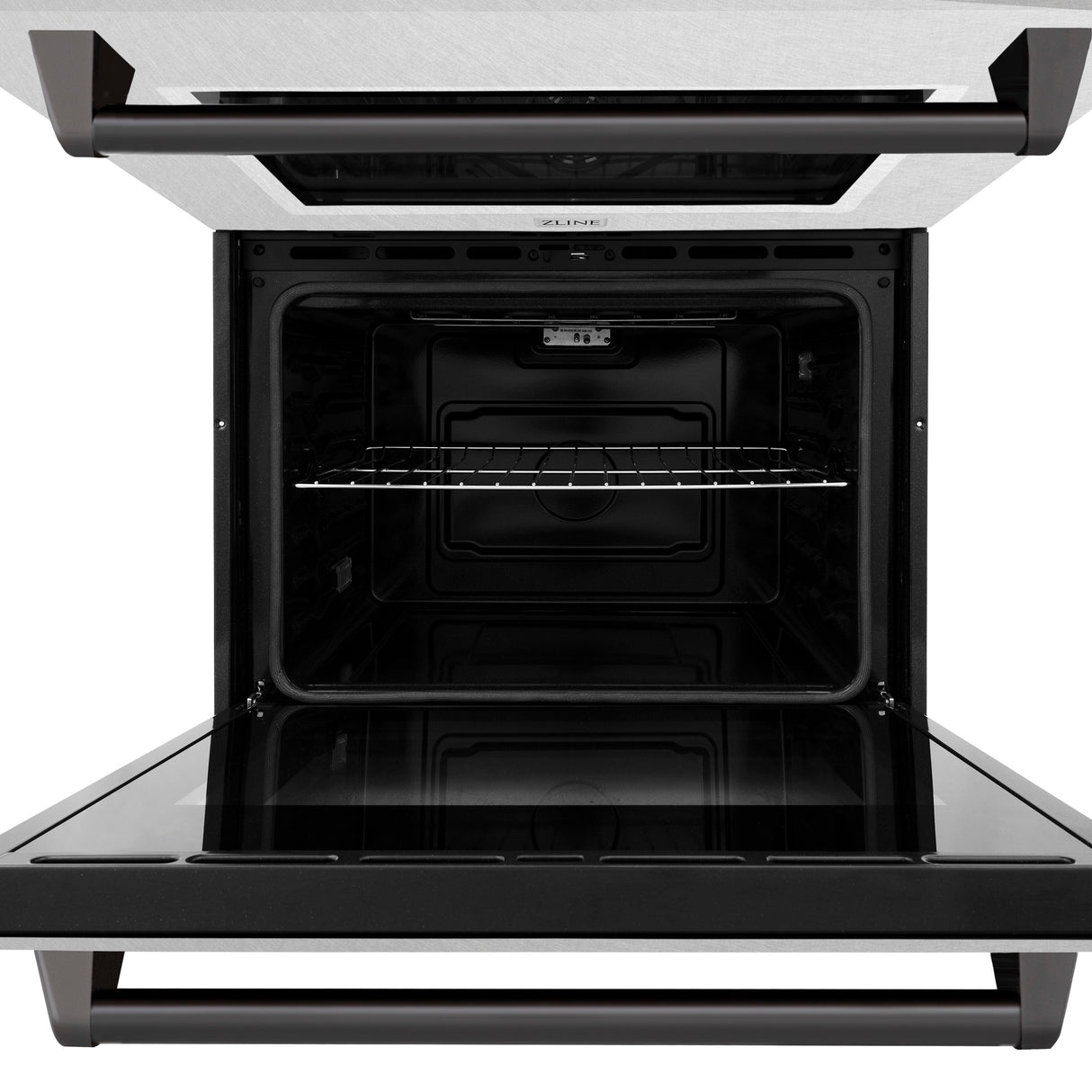 ZLINE 30" Autograph Edition Double Wall Oven with Self Clean and True Convection in Fingerprint Resistant Stainless Steel and Matte Black (AWDSZ-30-MB)