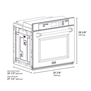 ZLINE 30" Autograph Edition Single Wall Oven with Self Clean and True Convection in Fingerprint Resistant Stainless Steel and Gold (AWSSZ-30-G)