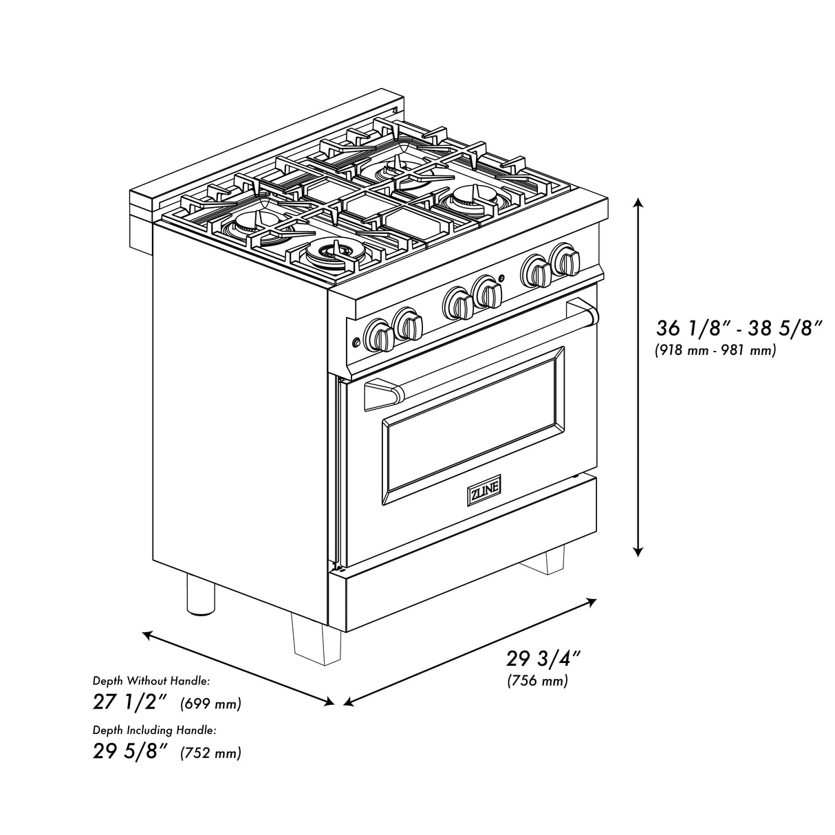 ZLINE Autograph Edition 30" 4.0 cu ft Dual Fuel Range with Gas Stove and Electric Oven in Fingerprint Resistant Stainless Steel with Champagne Bronze Accents (RASZ-SN-30-CB)