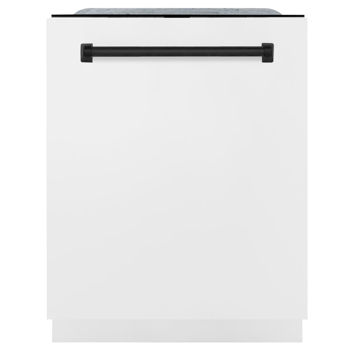 ZLINE Autograph Edition 24" 3rd Rack Top Control Built-In Tall Tub Dishwasher in White Matte with Matte Black Handle, 45dBa (DWMTZ-WM-24-MB)