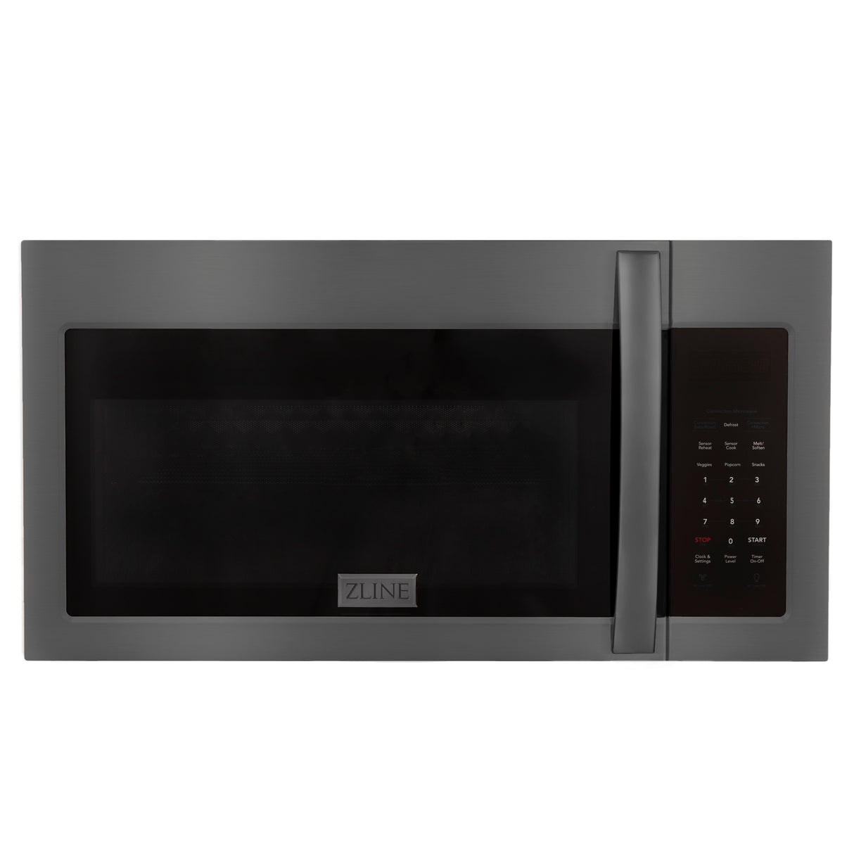 ZLINE 1.5 cu ft Over the Range Convection Microwave Oven in Black Stainless Steel with Modern Handle and Sensor Cooking (MWO-OTR-30-BS)