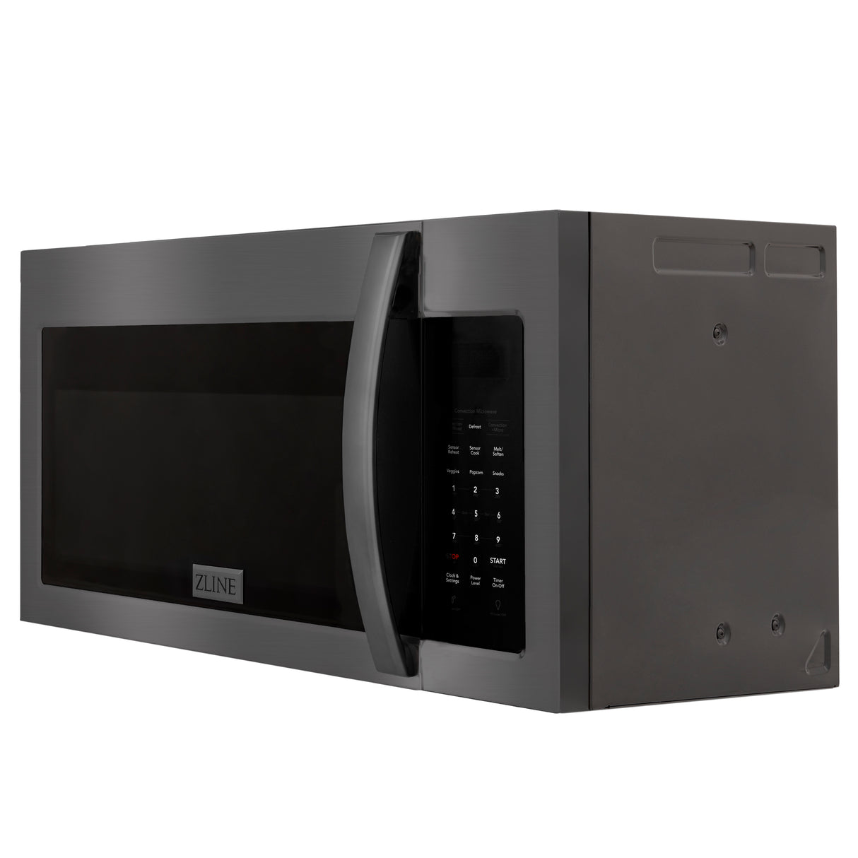 ZLINE 1.5 cu ft Over the Range Convection Microwave Oven in Black Stainless Steel with Modern Handle and Sensor Cooking (MWO-OTR-30-BS)