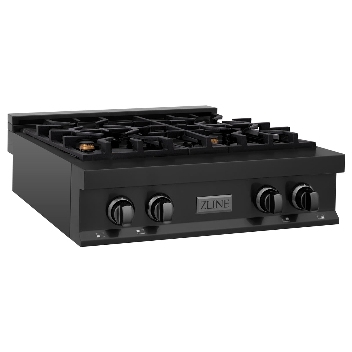 ZLINE 30" Porcelain Gas Stovetop in Black Stainless Steel with 4 Gas Brass Burners (RTB-BR-30)