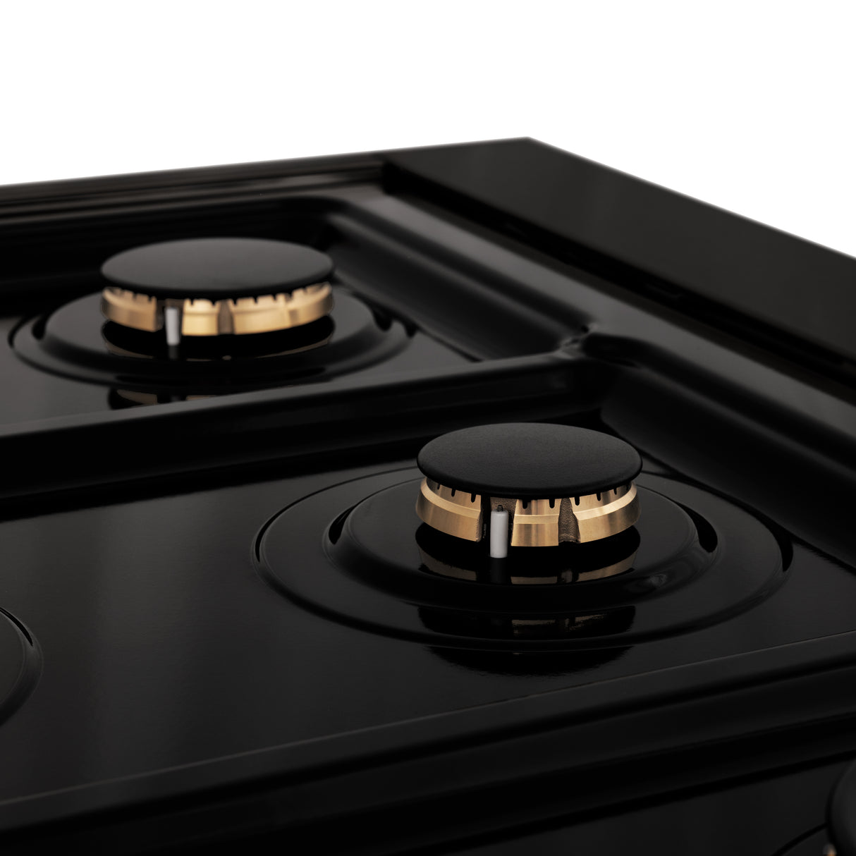 ZLINE 48" Porcelain Gas Stovetop in Black Stainless Steel with 7 Gas Brass Burners and Griddle (RTB-BR-48)