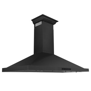 ZLINE 30" Convertible Vent Wall Mount Range Hood in Black Stainless Steel with Crown Molding (BSKBNCRN-30)