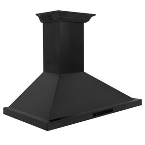 ZLINE 24" CrownSound Ducted Vent Wall Mount Range Hood in Black Stainless Steel with Built-in Bluetooth Speakers (BSKBNCRN-BT-24)