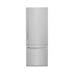 ZLINE 30" 16.1 cu ft Built-In 2-Door Bottom Freezer Refrigerator with Internal Water and Ice Dispenser in Fingerprint Resistant Stainless Steel (RBIV-SN-30)