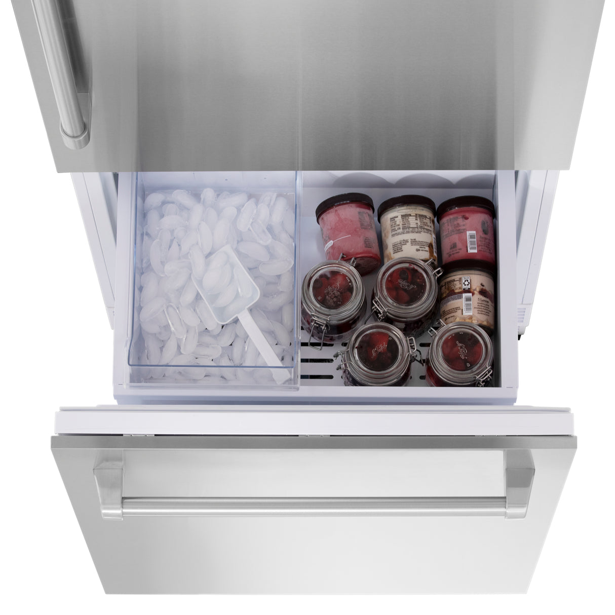 ZLINE 30" 16.1 cu ft Panel Ready Built-In 2-Door Bottom Freezer Refrigerator with Internal Water and Ice Dispenser (RBIV-30)