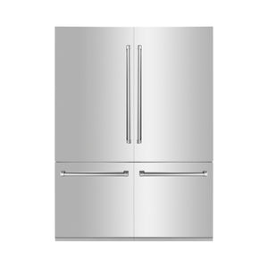 ZLINE 60" 32.2 cu ft Built-In 4-Door French Door Refrigerator with Internal Water and Ice Dispenser in Stainless Steel (RBIV-304-60)