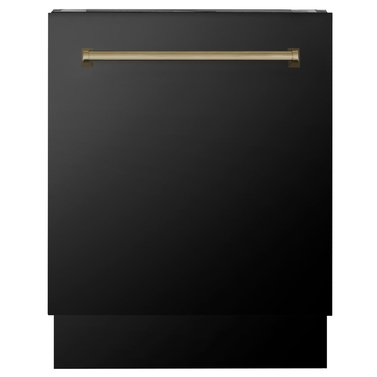 ZLINE Autograph Edition 24" 3rd Rack Top Control Built-In Tall Tub Dishwasher in Black Stainless Steel with Champagne Bronze Handle, 51dBa (DWVZ-BS-24-CB)