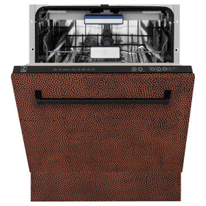 ZLINE 24" Tallac Series 3rd Rack Tall Tub Dishwasher in Hand Hammered Copper with Stainless Steel Tub, 51dBa (DWV-HH-24)