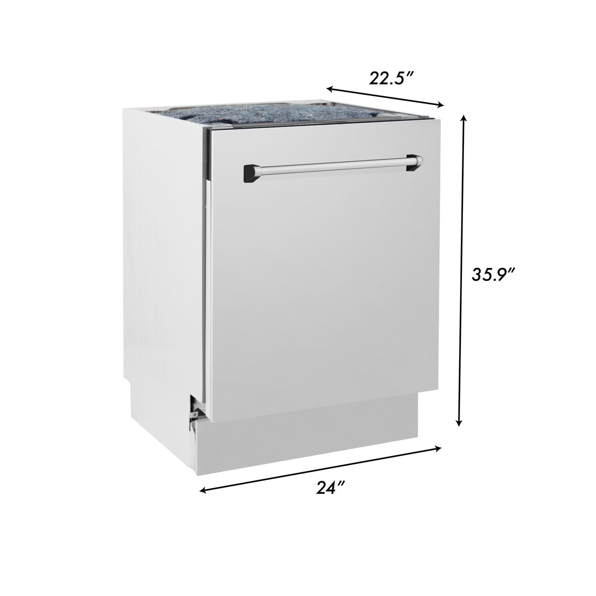 ZLINE 24" Tallac Series 3rd Rack Tall Tub Dishwasher in Stainless Steel, 51dBa (DWV-304-24)