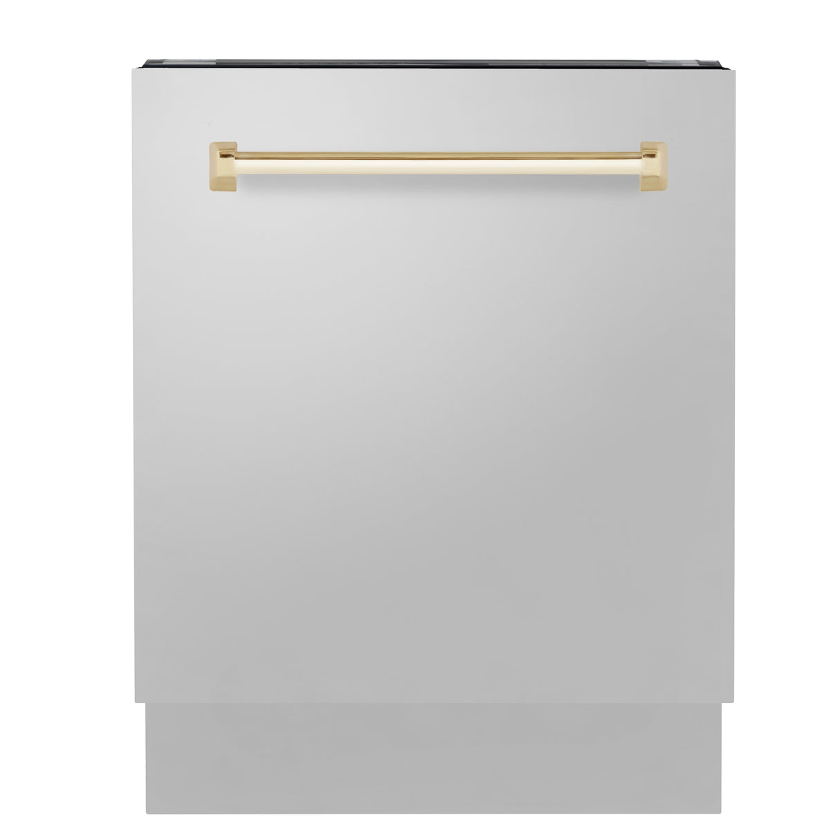 ZLINE Autograph Edition 24" 3rd Rack Top Control Built-In Tall Tub Dishwasher in Stainless Steel with Gold Handle, 51dBa (DWVZ-304-24-G)