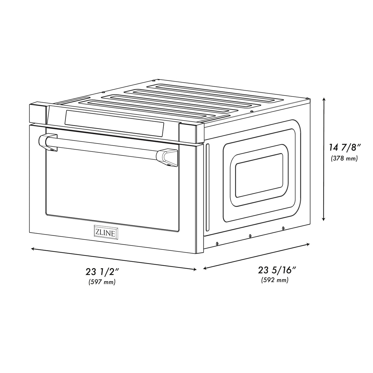 ZLINE 24" 1.2 cu ft Built-in Microwave Drawer with a Traditional Handle in Fingerprint Resistant Stainless Steel (MWD-1-SS-H)