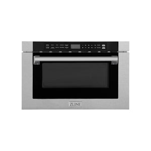 ZLINE 24" 1.2 cu ft Built-in Microwave Drawer with a Traditional Handle in Fingerprint Resistant Stainless Steel (MWD-1-SS-H)