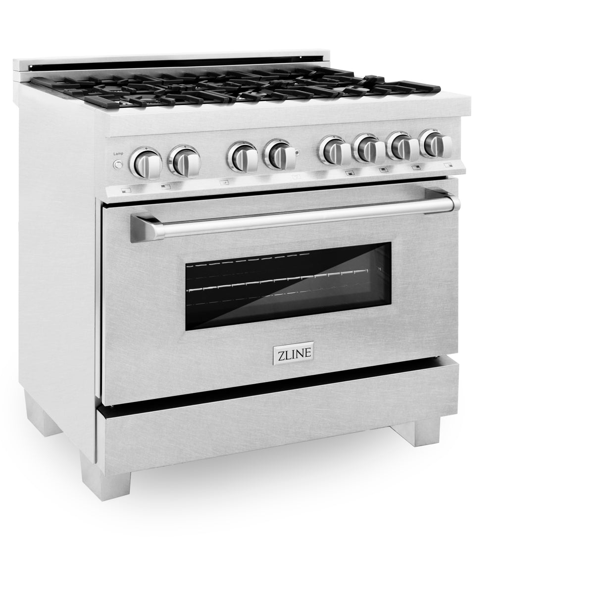 ZLINE 36" 4.6 cu ft Dual Fuel Range with Gas Stove and Electric Oven in in Fingerprint Resistant Stainless Steel (RAS-SN-36)