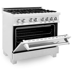 ZLINE 36" 4.6 cu ft Dual Fuel Range with Gas Stove and Electric Oven in in Fingerprint Resistant Stainless Steel (RAS-SN-36)