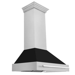 ZLINE 36" Fingerprint Resistant Stainless Steel Range Hood with Black Matte Shell (8654SNX-BLM-36)