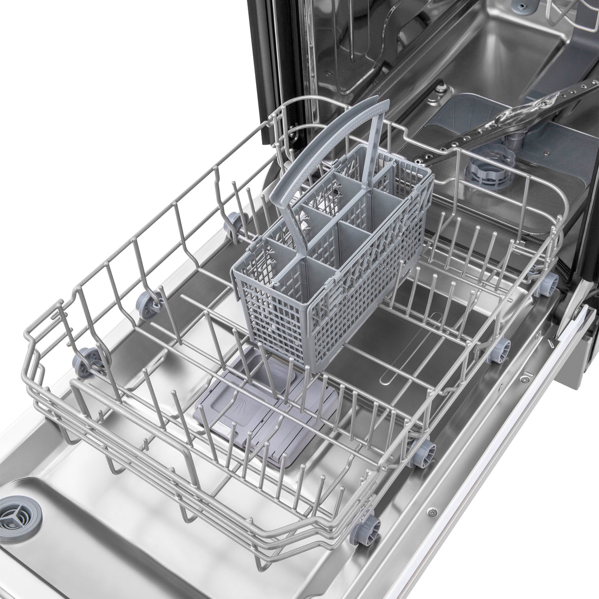 ZLINE 18" Compact Panel Ready Top Control Built-In Dishwasher with Stainless Steel Tub, 52dBa (DW7714-18)