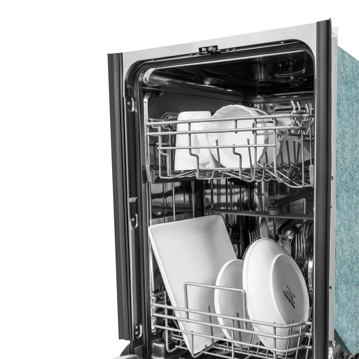 ZLINE 18" Compact Panel Ready Top Control Built-In Dishwasher with Stainless Steel Tub, 52dBa (DW7714-18)