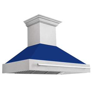 ZLINE 48" Fingerprint Resistant Stainless Steel Range Hood with White Matte Shell (8654SNX-WM-48)