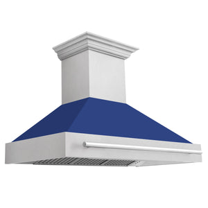 ZLINE 48" Fingerprint Resistant Stainless Steel Range Hood with White Matte Shell (8654SNX-WM-48)