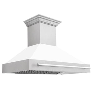 ZLINE 48" Fingerprint Resistant Stainless Steel Range Hood with White Matte Shell (8654SNX-WM-48)