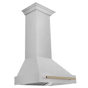 ZLINE 30" Autograph Edition Fingerprint Resistant Stainless Steel Range Hood with Champagne Bronze Handle (8654SNZ-30-CB)