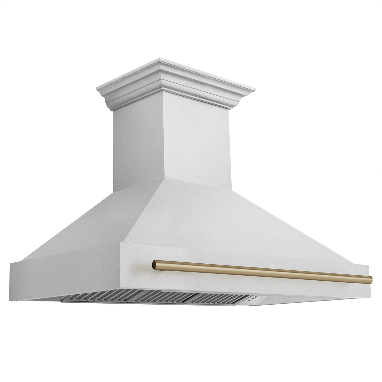 ZLINE 48" Autograph Edition Fingerprint Resistant Stainless Steel Range Hood with Champagne Bronze Handle (8654SNZ-48-CB)