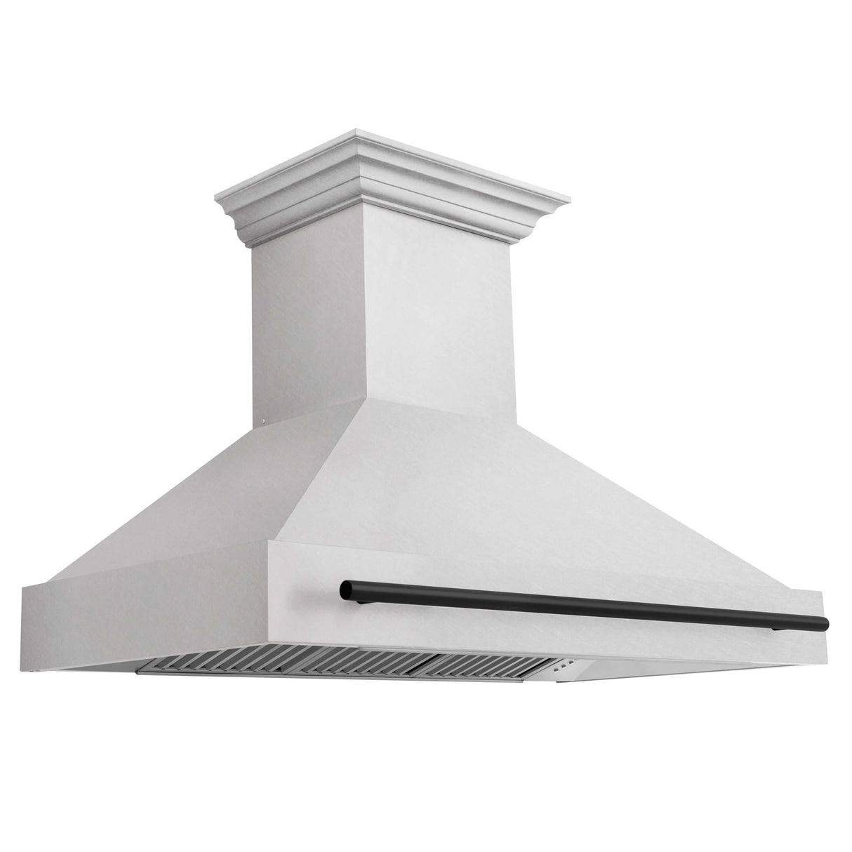 ZLINE 48" Autograph Edition Fingerprint Resistant Stainless Steel Range Hood with Matte Black Handle (8654SNZ-48-MB)