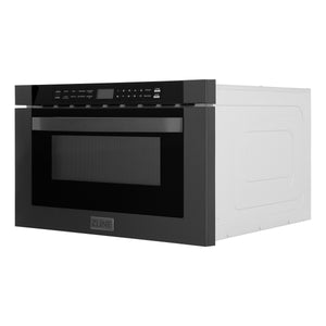 ZLINE 24" 1.2 cu ft Built-in Microwave Drawer in Black Stainless Steel (MWD-1-BS)