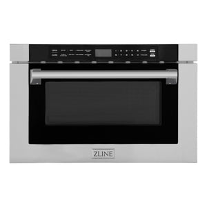 ZLINE 24" 1.2 cu ft Built-in Microwave Drawer with a Traditional Handle in Stainless Steel (MWD-1-H)