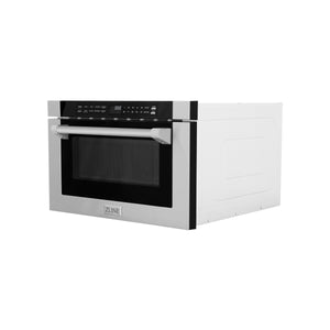 ZLINE 24" 1.2 cu ft Built-in Microwave Drawer with a Traditional Handle in Stainless Steel (MWD-1-H)