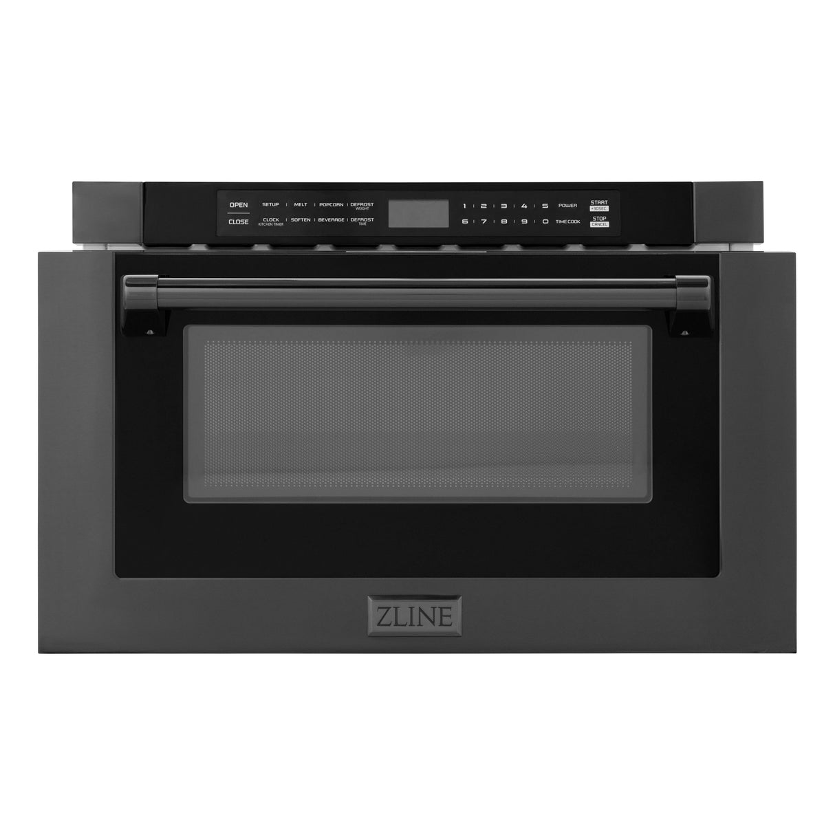 ZLINE 24" 1.2 cu ft Built-in Microwave Drawer with a Traditional Handle in Black Stainless Steel (MWD-1-BS-H)