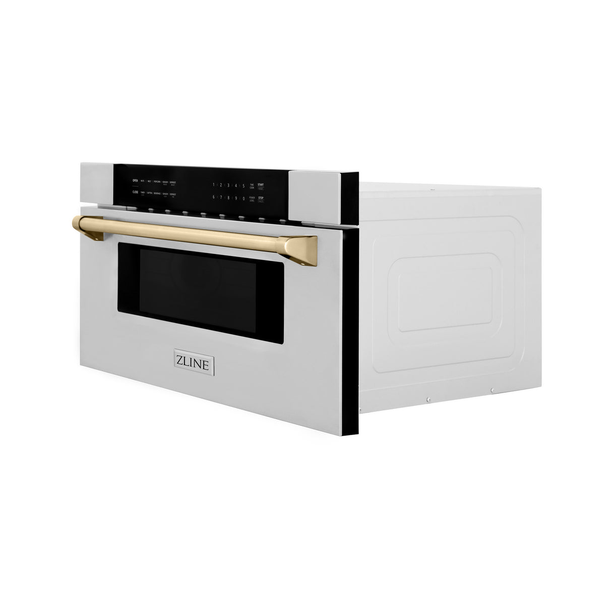 ZLINE Autograph Edition 30" 1.2 cu ft Built-In Microwave Drawer in Stainless Steel with Gold Accents (MWDZ-30-G)