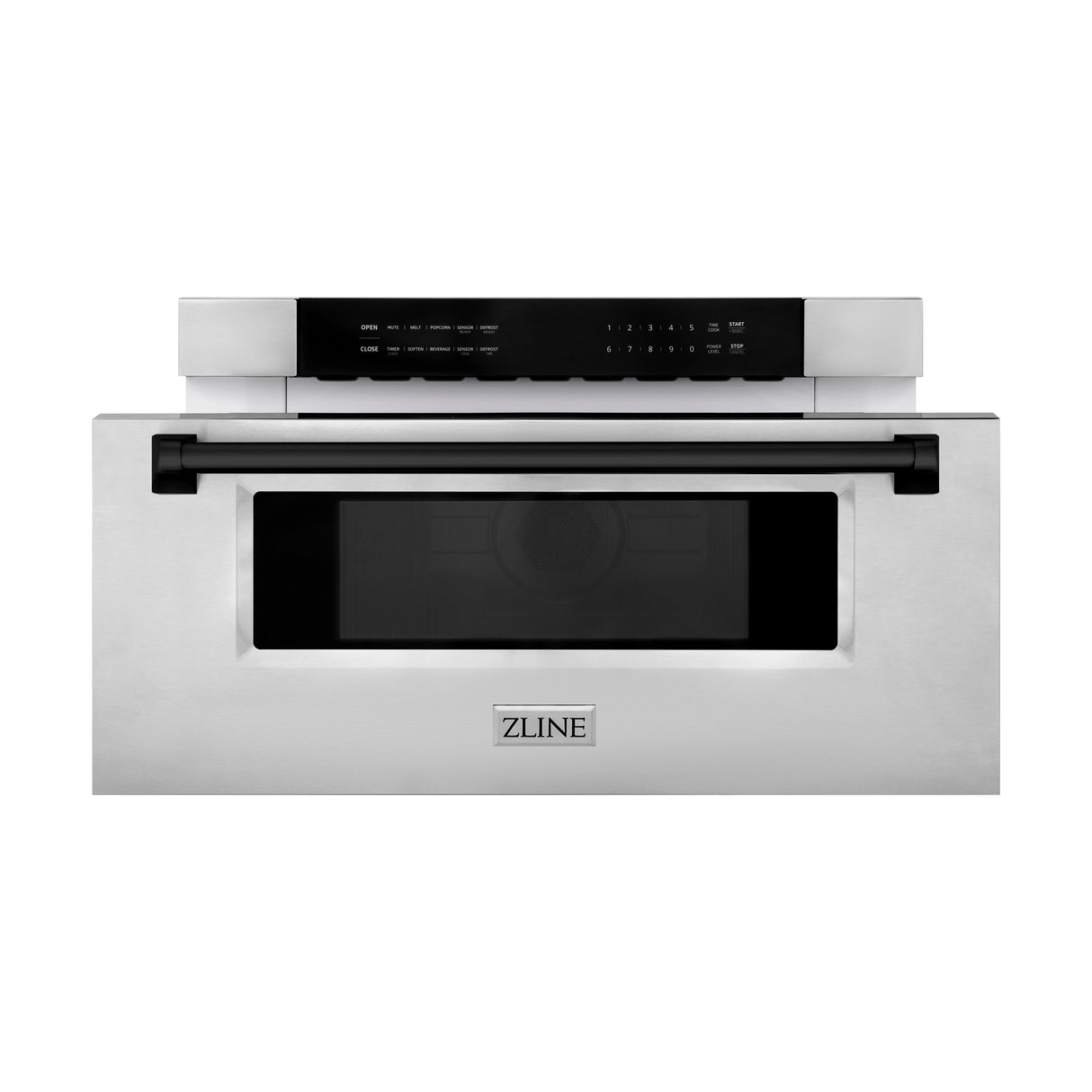 ZLINE Autograph Edition 30" 1.2 cu ft Built-In Microwave Drawer in Stainless Steel with Matte Black Accents (MWDZ-30-MB)