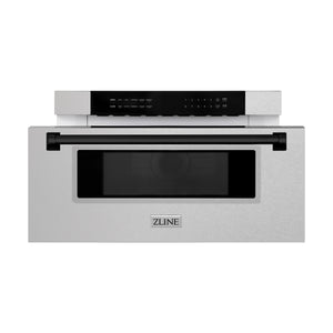 ZLINE Autograph Edition 30" 1.2 cu ft Built-In Microwave Drawer in Fingerprint Resistant Stainless Steel with Matte Black Accents (MWDZ-30-SS-MB)