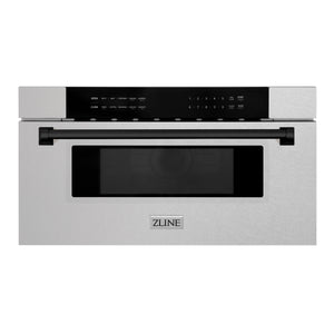 ZLINE Autograph Edition 30" 1.2 cu ft Built-In Microwave Drawer in Fingerprint Resistant Stainless Steel with Matte Black Accents (MWDZ-30-SS-MB)