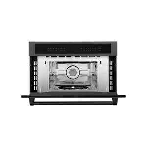 ZLINE 30" 1.6 cu ft. Built-in Convection Microwave Oven in Black Stainless Steel with Speed and Sensor Cooking (MWO-30-BS)