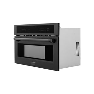 ZLINE 30" 1.6 cu ft. Built-in Convection Microwave Oven in Black Stainless Steel with Speed and Sensor Cooking (MWO-30-BS)