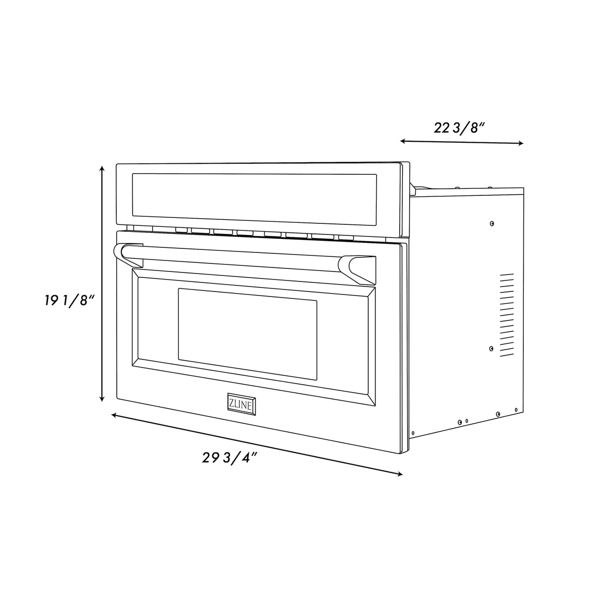 ZLINE 30" 1.6 cu ft. Built-in Convection Microwave Oven in Fingerprint Resistant Stainless Steel with Speed and Sensor Cooking (MWO-30-SS)