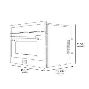 ZLINE Autograph Edition 24" 1.6 cu ft. Built-in Convection Microwave Oven in Black Stainless Steel and Champagne Bronze Accents (MWOZ-24-BS-CB)