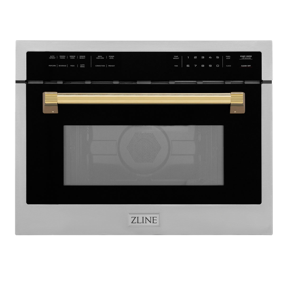 ZLINE Autograph Edition 24" 1.6 cu ft. Built-in Convection Microwave Oven in Stainless Steel and Gold Accents (MWOZ-24-G)