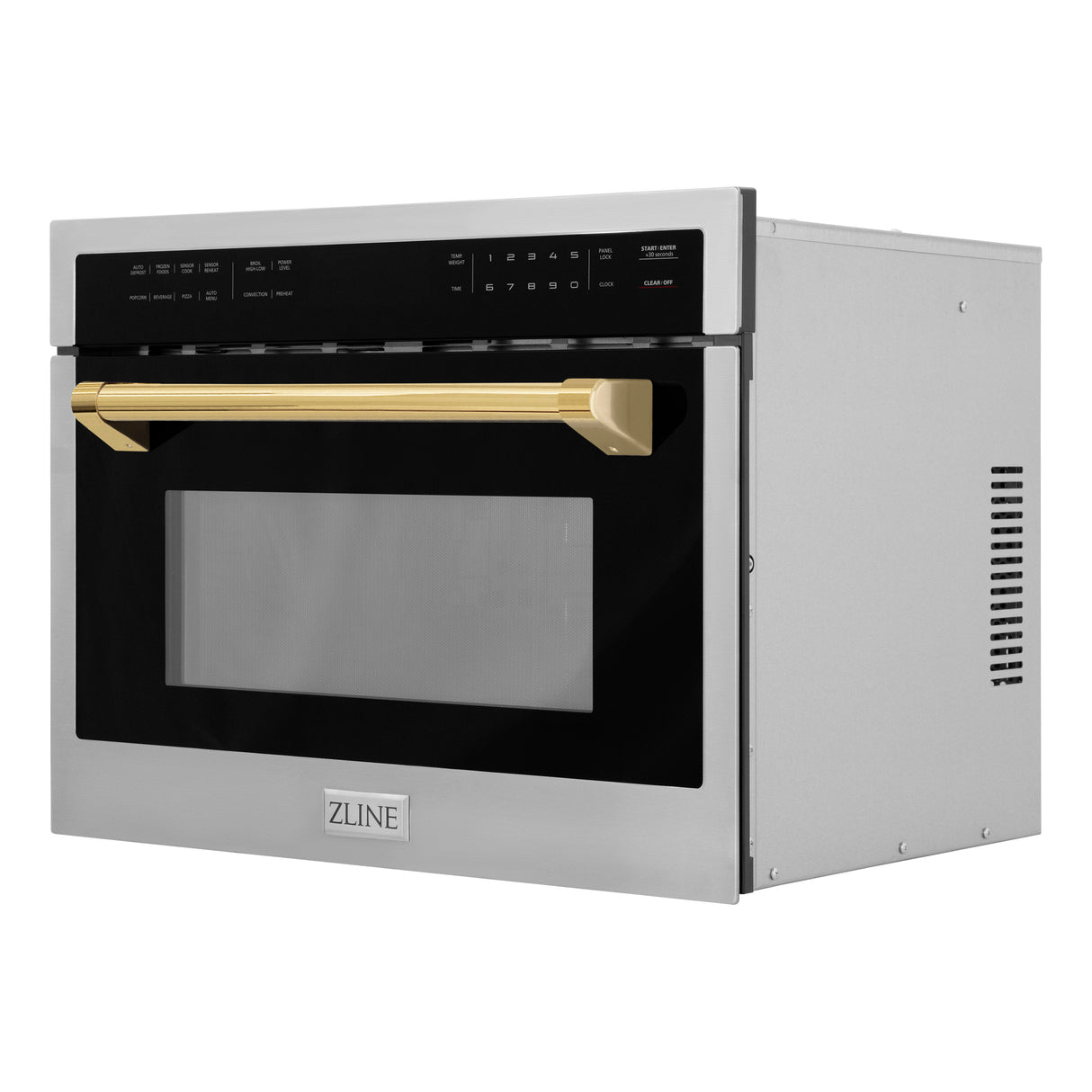 ZLINE Autograph Edition 24" 1.6 cu ft. Built-in Convection Microwave Oven in Stainless Steel and Gold Accents (MWOZ-24-G)