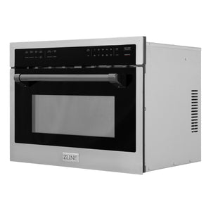 ZLINE Autograph Edition 24" 1.6 cu ft. Built-in Convection Microwave Oven in Stainless Steel and Matte Black Accents (MWOZ-24-MB)