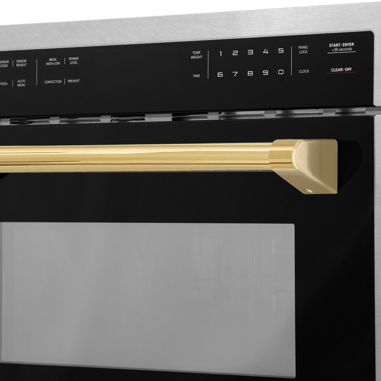 ZLINE Autograph Edition 24" 1.6 cu ft. Built-in Convection Microwave Oven in Fingerprint Resistant Stainless Steel with Gold Accents (MWOZ-24-SS-G)