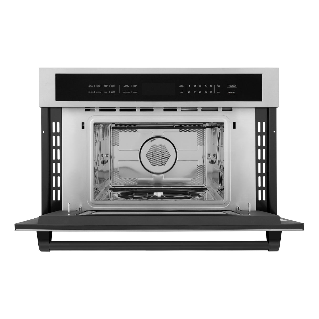 ZLINE Autograph Edition 30" 1.6 cu ft. Built-in Convection Microwave Oven in Stainless Steel and Matte Black Accents (MWOZ-30-MB)